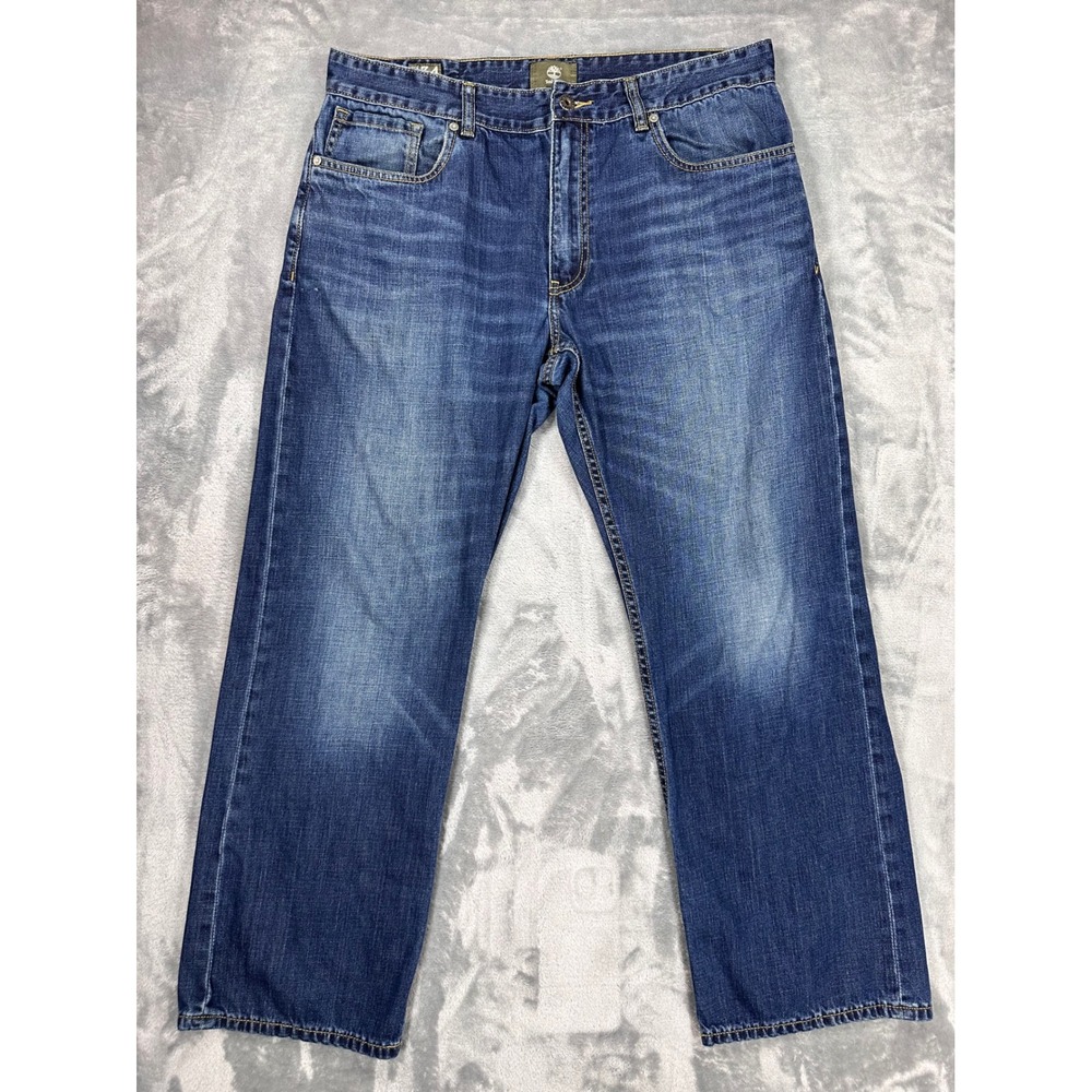 Timberland Mens Straight Leg Jeans Blue Denim Medium Wash Size 34x30 2268J